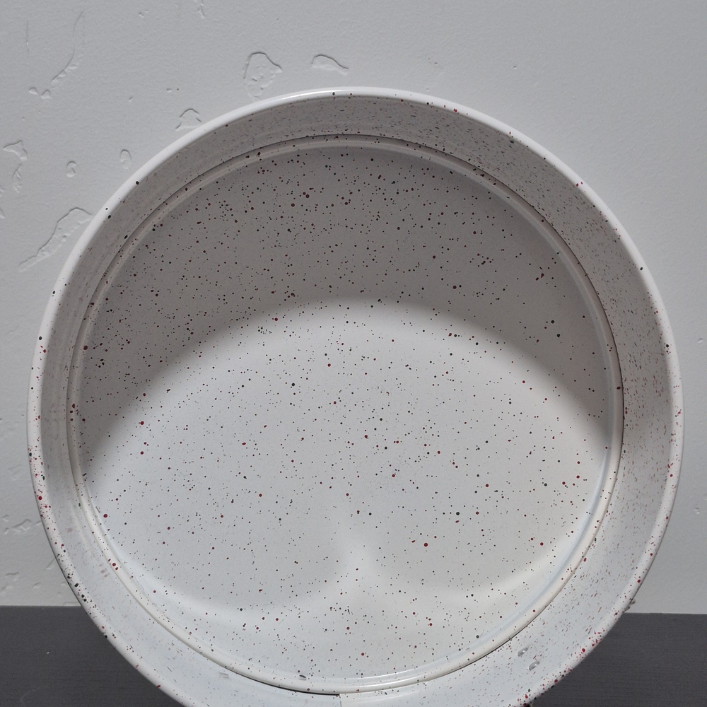 White Speckled Round Tray